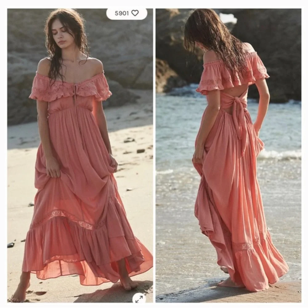 Free people Moonlight Ocean Maxi in Burnt Coral - Picture 5 of 6